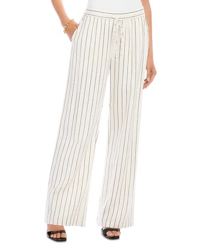 Karen Kane Striped Drawstring Pants In White