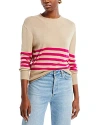 Karen Kane Striped Sweater In Khaki/pink