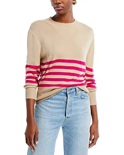 Karen Kane Striped Sweater In Khaki/pink