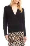 Karen Kane Surplice V-neck Sweater In Black