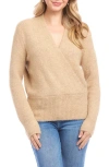 Karen Kane Surplice V-neck Sweater In Neutral