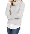 Karen Kane Layered Turtleneck Sweater In Grey