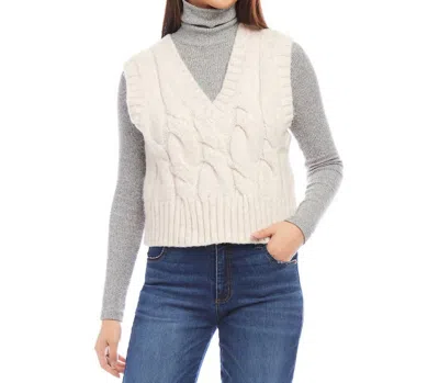 Karen Kane Sweater Vest In Beige