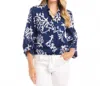 Karen Kane Tassel Tie Waist Top In Navy In Blue