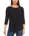 Karen Kane Textured Shirttail Top In Black