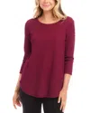 Karen Kane Textured Shirttail Top In Wine