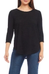 Karen Kane Textured Shirttail Top In Black