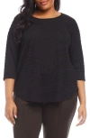Karen Kane Textured Shirttail Top In Black