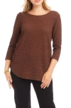Karen Kane Textured Shirttail Top In Cognac