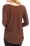 Karen Kane Textured Shirttail Top In Cognac