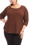 Karen Kane Textured Shirttail Top In Cognac