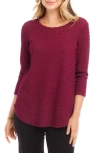 Karen Kane Textured Shirttail Top In Wine