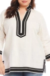 Karen Kane The St. Tropez Linen Blend Tunic In White