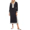 Karen Kane Women's The St Tropez Midi Dress In Black With Cream In Black/cream