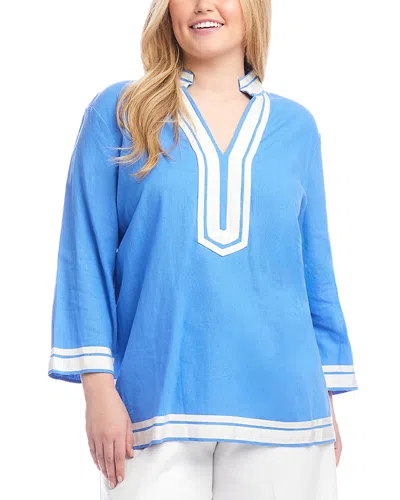 Karen Kane The St Tropez Tunic In Blue W/white