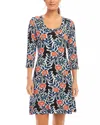 Karen Kane Three Quarter Sleeve A Line Dress In Print