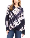 Karen Kane Tie Dyed Asymmetric Hem Hoodie Top In Tye Dye