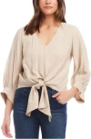 Karen Kane Blouson Sleeve Tie Front Top