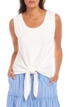 Karen Kane Tie Front Tank Top In Off White