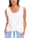 Karen Kane Tie Front Tank Top In Off White