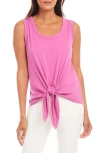 Karen Kane Tie Front Tank Top In Tulip