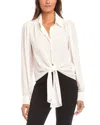 Karen Kane Tie Front Top In Cream