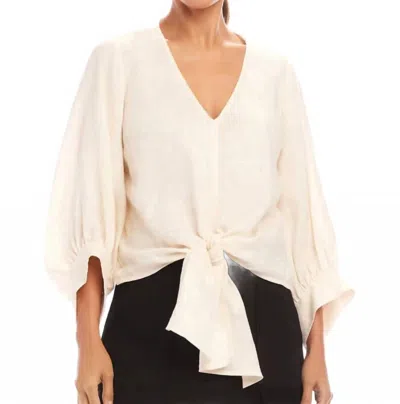 KAREN KANE TIE FRONT TOP IN ECRU