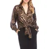 Karen Kane Tie Front Top In Multi