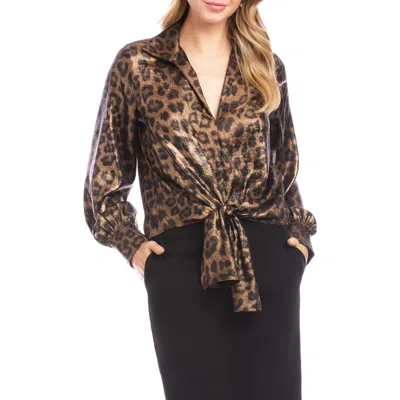 Karen Kane Tie Front Top In Multi