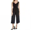 Karen Kane Tie-front Travel Jumpsuit In Black In Black
