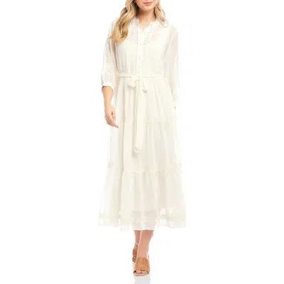 Karen Kane Tiered Embroidered Shirtdress
