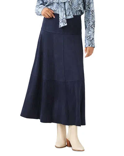 Karen Kane Tiered Faux Suede Midi Dress In Blue