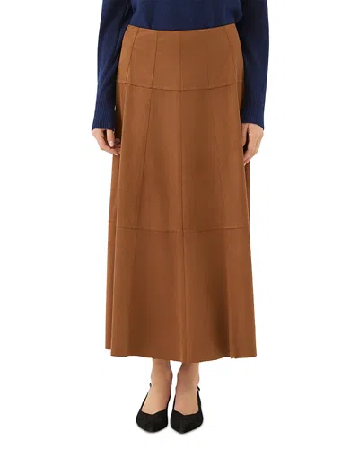 Karen Kane Tiered Faux Suede Midi Skirt In Brown