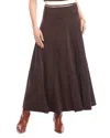 Karen Kane Tiered Faux Suede Skirt In Brown