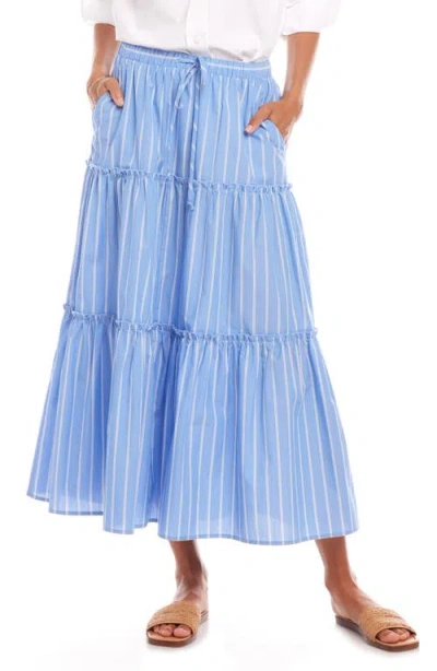 KAREN KANE KAREN KANE TIERED STRIPE MIDI SKIRT