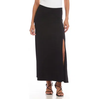 Karen Kane Travel Jersey Adjustable Zip Maxi Skirt In Black