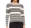 Karen Kane Tried Ribbed Sweater In Stripe In Multi