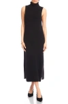 Karen Kane Turtleneck Sleeveless Sweater Midi Dress In Black