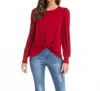 Karen Kane Twist Front Top In Red