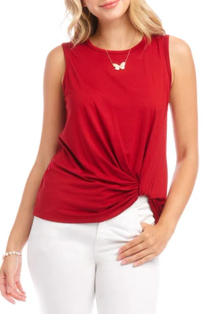 Karen Kane Twist Hem Tank In Brick
