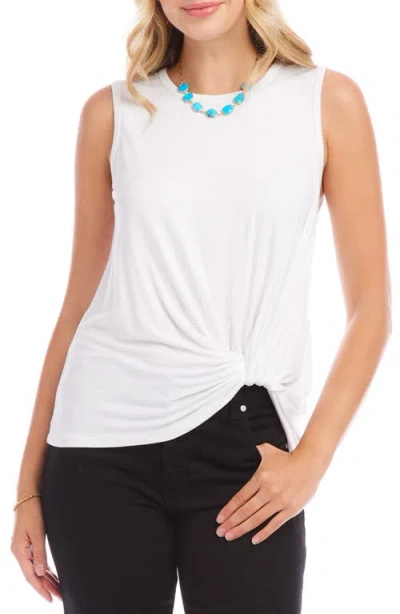 Karen Kane Twist Hem Tank In Off White