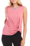 Karen Kane Twist Hem Tank In Rouge