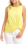 Karen Kane Twist Hem Tank In Yellow