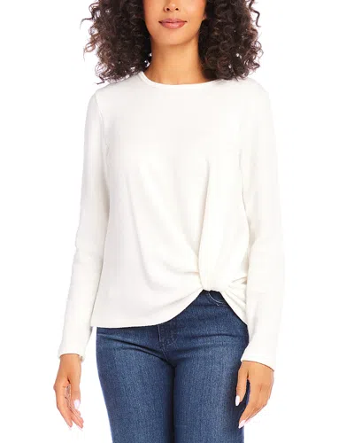 Karen Kane Knot Hem Knit Top In Ivory