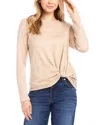 Karen Kane Knot Hem Knit Top In Oat