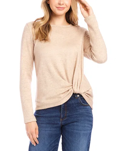 Karen Kane Knot Hem Knit Top In Oatmeal