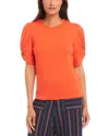 Karen Kane Twist Sleeve Top In Bright Orange