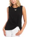 Karen Kane Sleeveless Pick-up Top In Black In Black