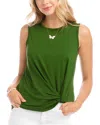 Karen Kane Twist Hem Tank In Vine