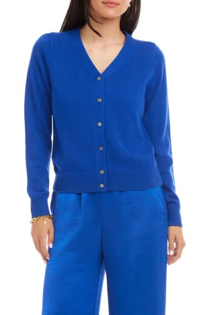 Karen Kane V-neck Cardigan In Blue